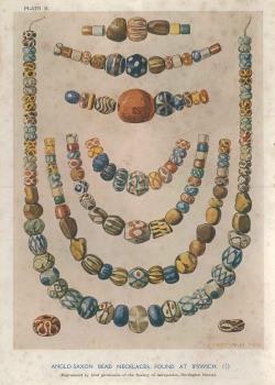 print of Anglo-Saxon bead necklaces