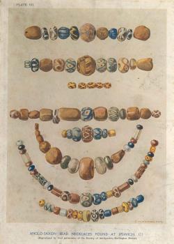 print of Anglo-Saxon bead necklaces
