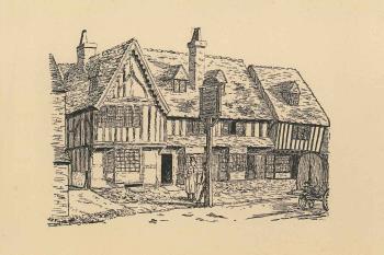 engraving of the White Lion Inn, Cranbrook