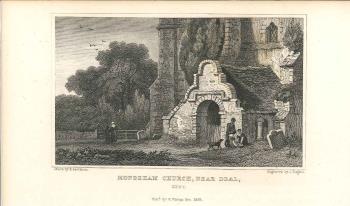 print of Mongeham church near Deal