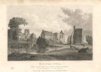 print of Minster Lovell Manor ruins