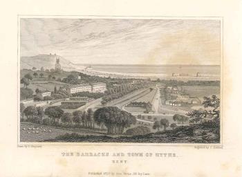 print of Hythe town & barracks