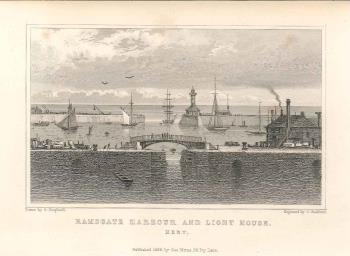 print of Ramsgate harbour & lighthouse