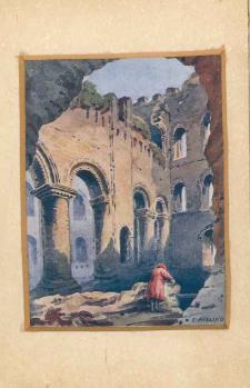 colour print of Rochester Castle