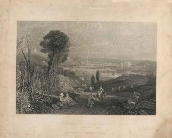 engraving of Rochester & Strood view