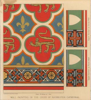 print of cathedral choir wall painting