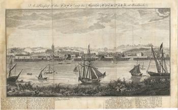 engraving, Woolwich Dockyard & town