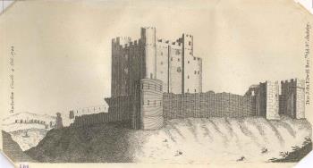 engraving of Rochester Castle