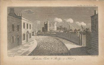 engraving of Rochester bridge