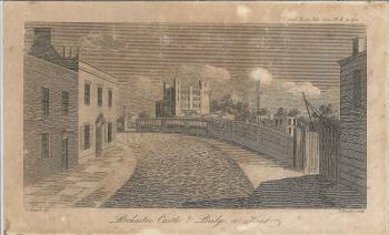engraving of Rochester bridge