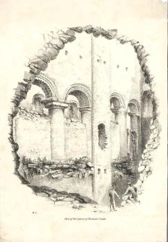 print of Rochester castle keep interior