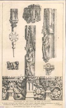 engraving of Bishop de Sheppey's tomb details