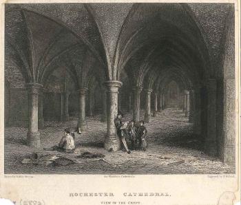 print of Rochester cathedral crypt