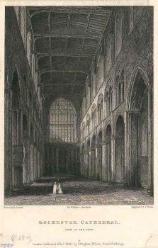 print of Rochester cathedral nave