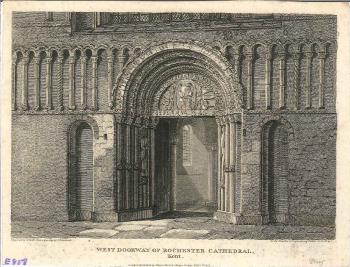 print of Rochester cathedral doorway