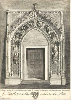 print of Rochester cathedral chapter doorway