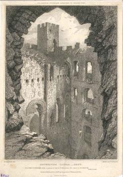 print of Rochester castle keep interior