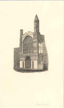 print of Rochester cathedral west end