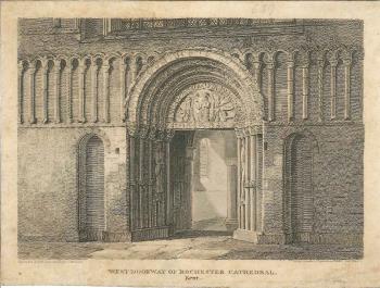 print of Rochester cathedral doorway