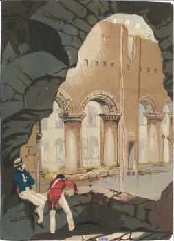 print of Rochester castle interior