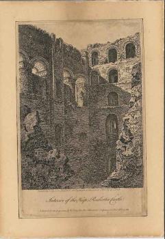 print of Rochester castle keep interior