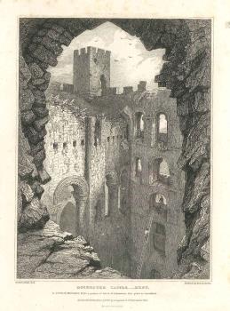 print of Rochester castle keep interior