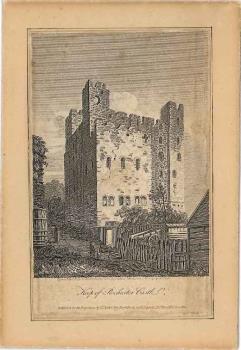 print of Rochester castle keep interior