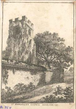 print of St Margaret's church, Rochester
