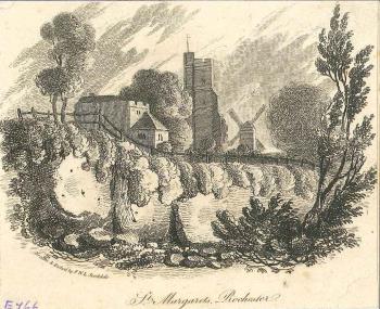 print of St Margaret's church, Rochester