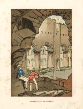 print of Rochester castle interior
