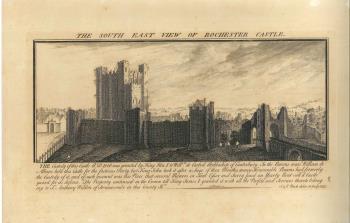 engraving of Rochester Castle