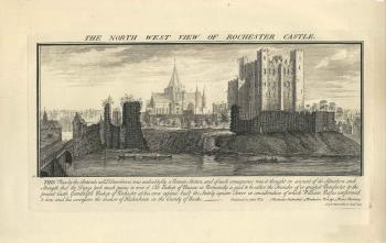 engraving of Rochester Castle