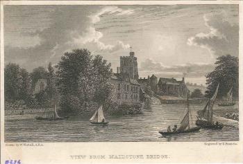 print of Maidstone from the bridge