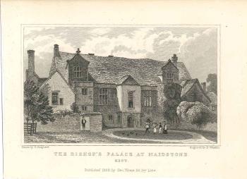 print of Bishop's Palace at Maidstone