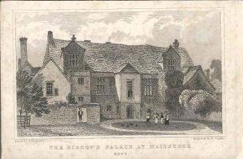 print of Bishop's Palace at Maidstone