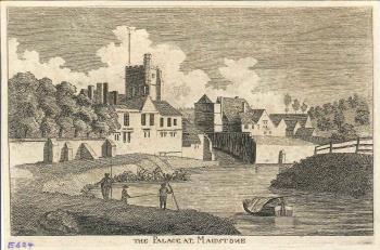 print of Bishop's Palace at Maidstone