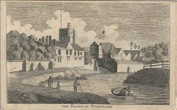 print of Bishop's Palace at Maidstone