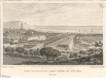 print of Hythe town & barracks