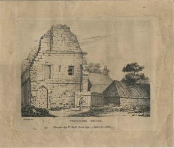 print of Tonbridge Priory ruins