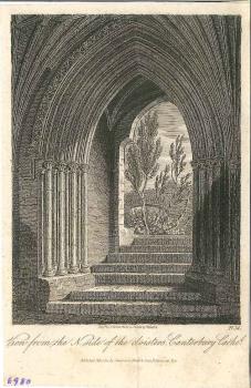 print of Canterbury cathedral cloisters
