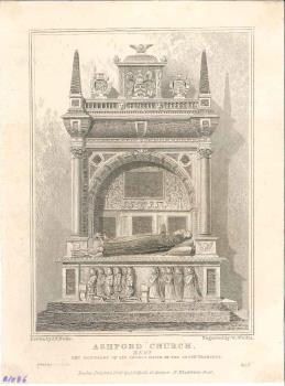 print of tomb in Ashford church