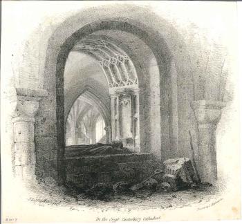 print of Canterbury cathedral crypt