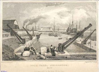 print of Sheerness dockyard