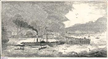 print of Sheerness dockyard & pier