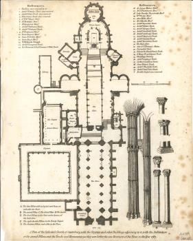 print of Canterbury cathedral plan