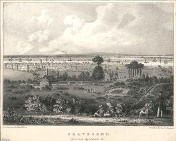 print of Gravesend from Windmill Hill
