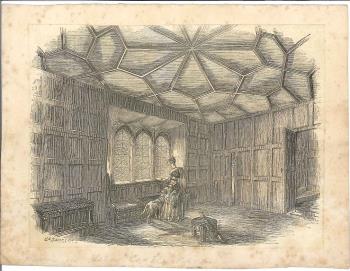 print of Hever castle room interior