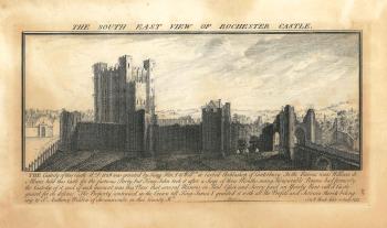 engraving of Rochester Castle