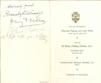 Rochester Pageant luncheon menu