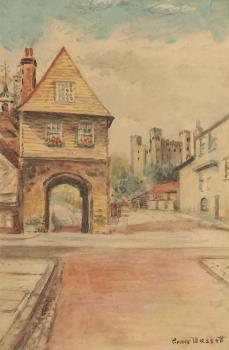 watercolour of Chertsey's Gate, Rochester